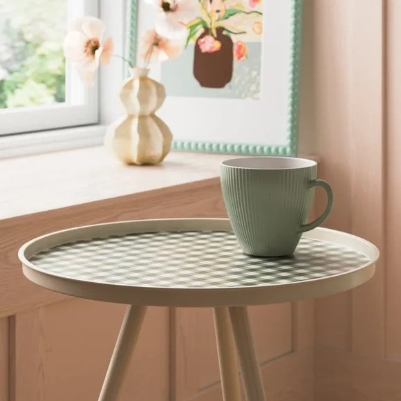 Kai Side Table, Gingham Print 4