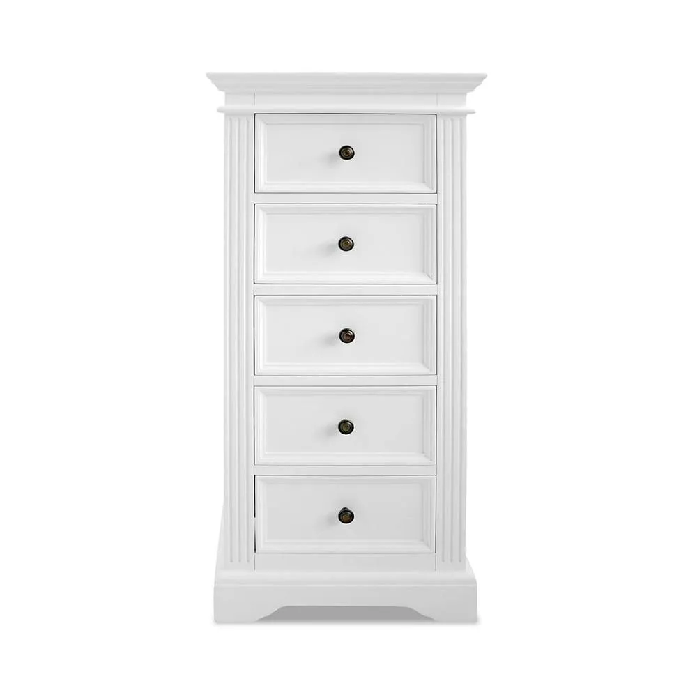 Statement Furniture Gainsborough Tallboy White Narrow Chest of Drawers 4