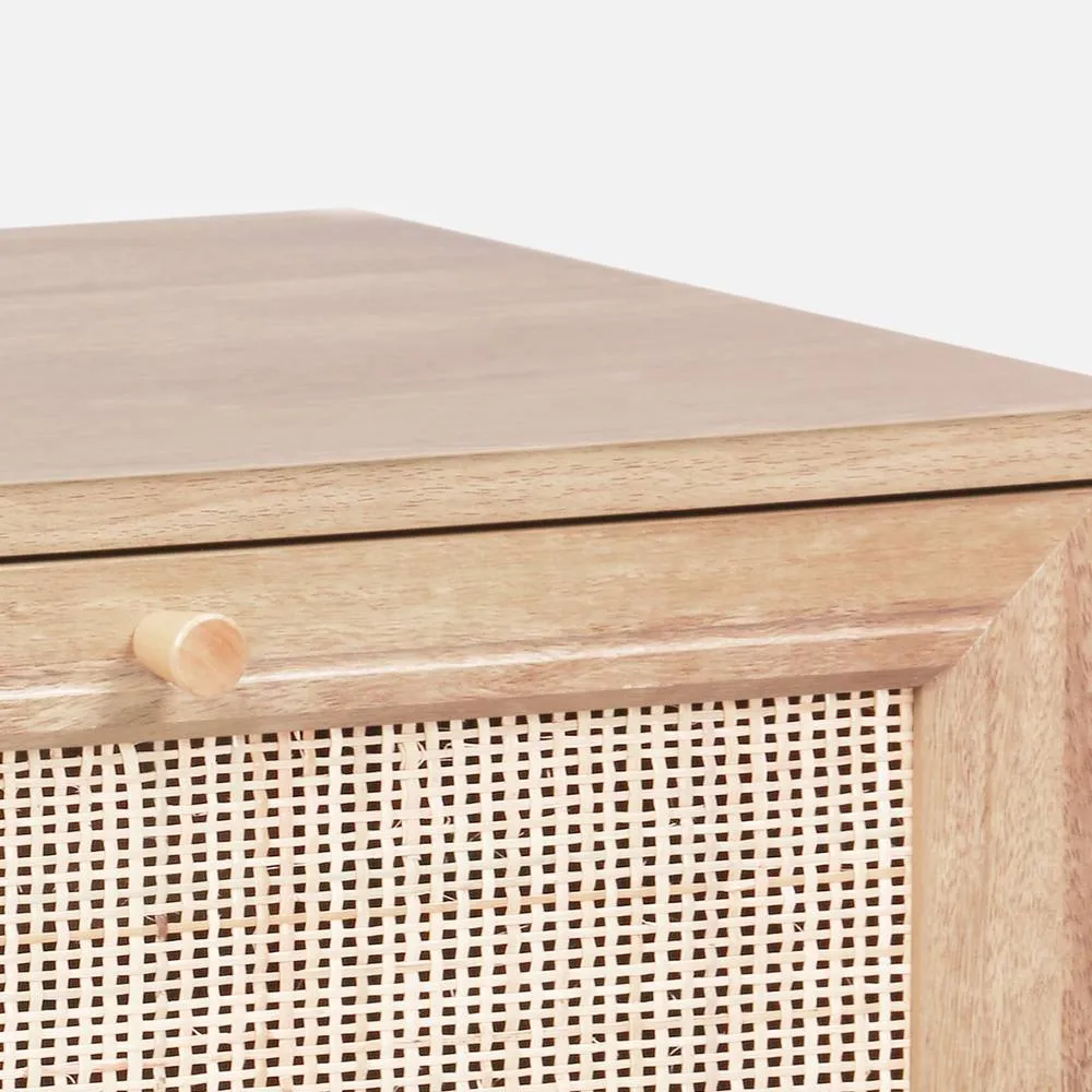 sweeek 4-drawer Chest With Wood & Cane Effect in Light Brown 4
