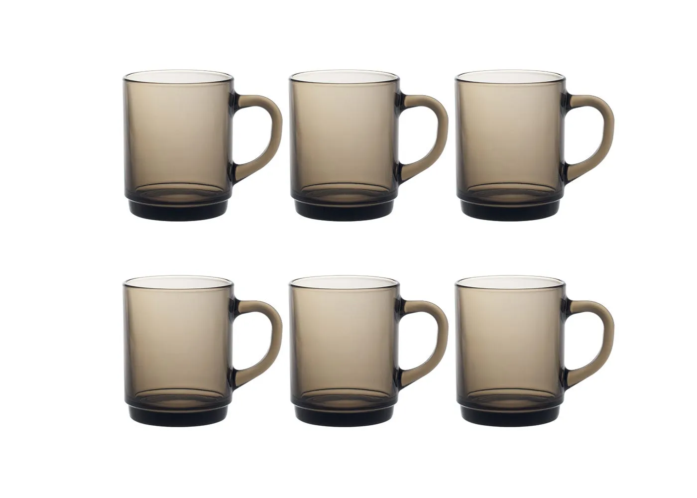 Duralex Versailles Glass Mug Smoke Set of 6