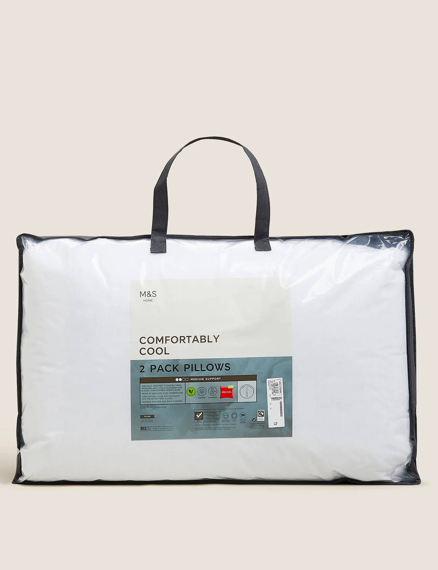 M&S 2 Pack Comfortably Cool Pillows