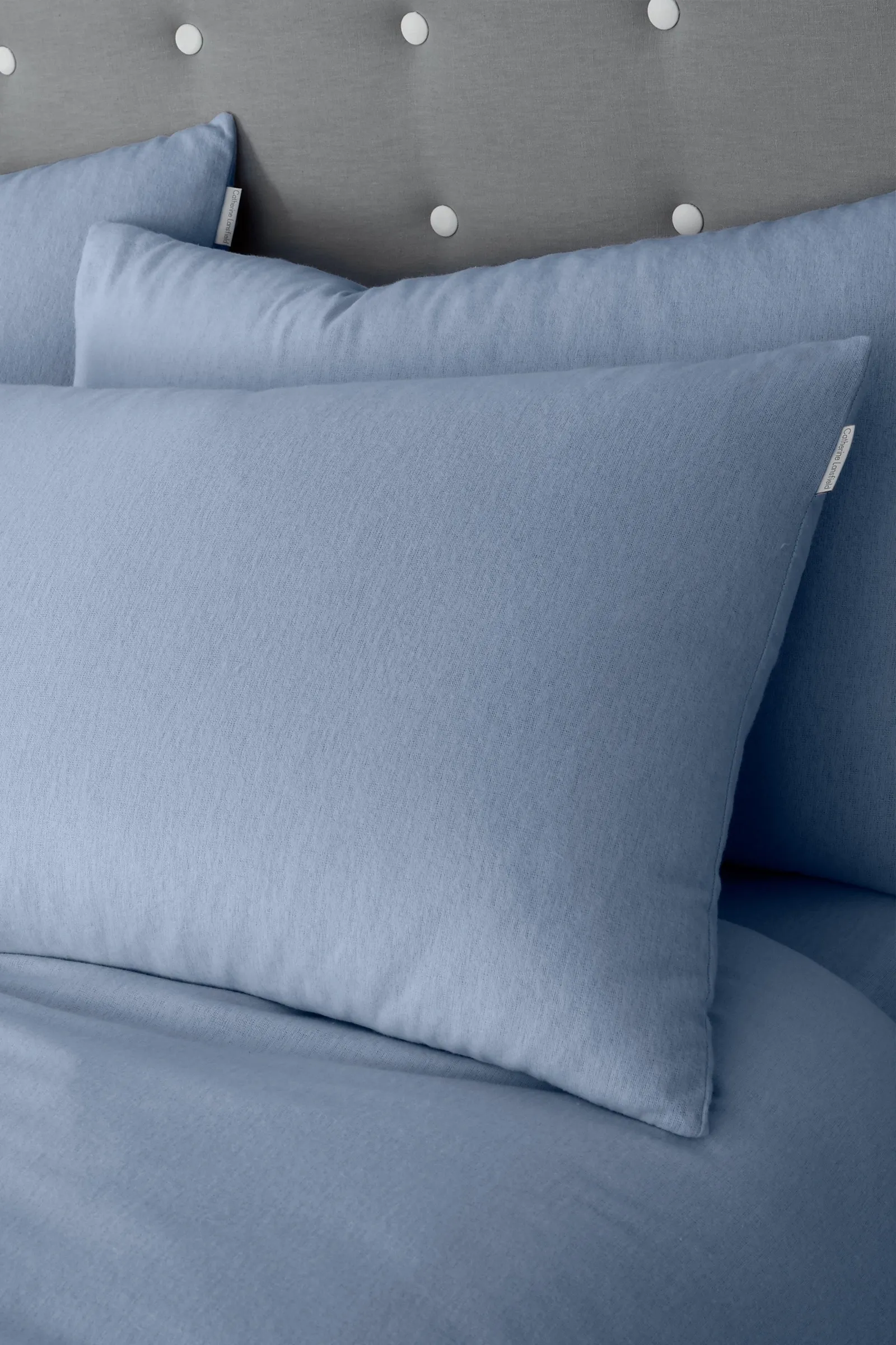 Catherine Lansfield 'Brushed Cotton' Pillowcase Pair in Light Blue 1