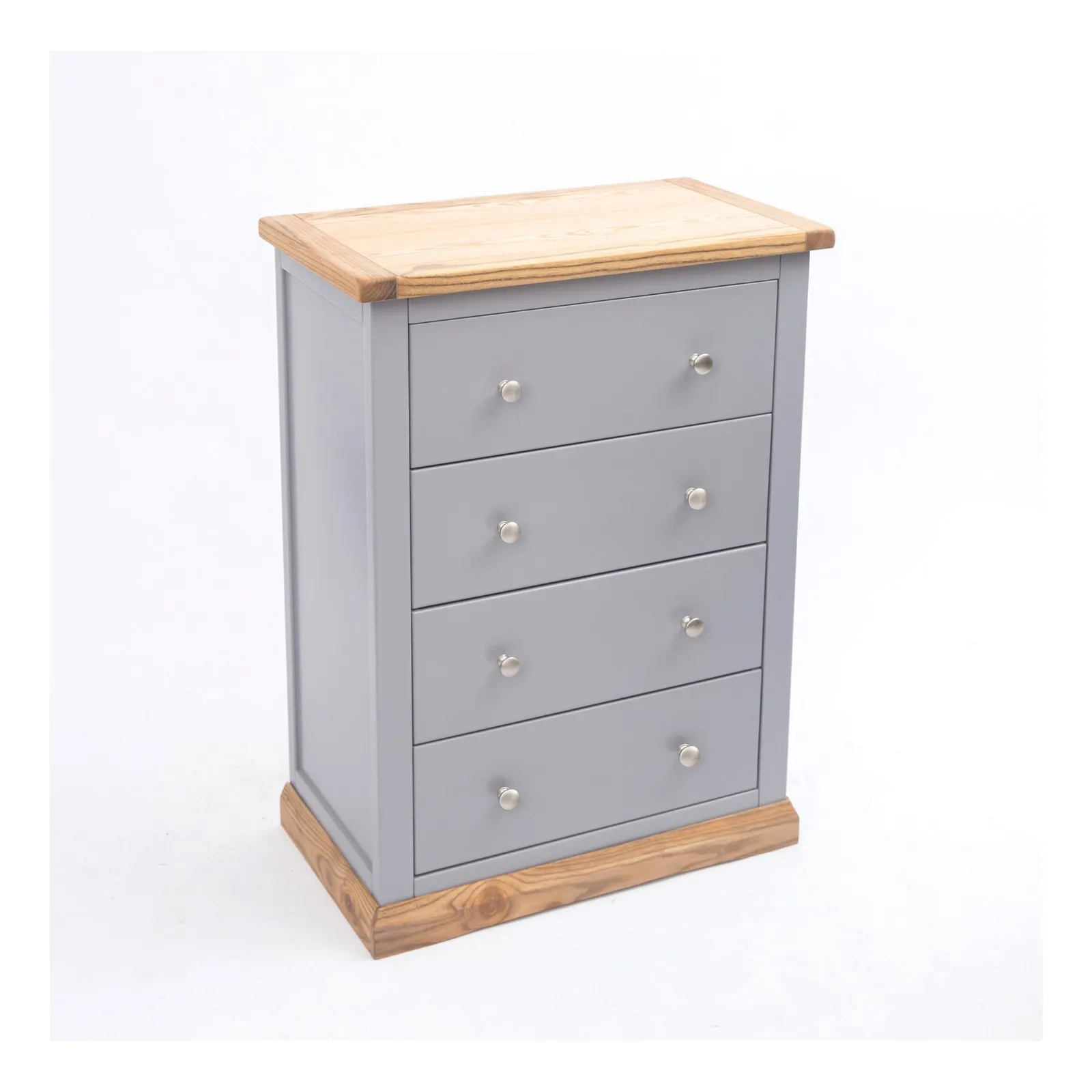 Cabinet Bits Biccari 4 Drawer Chest of Drawers Chrome Knob in Grey 3