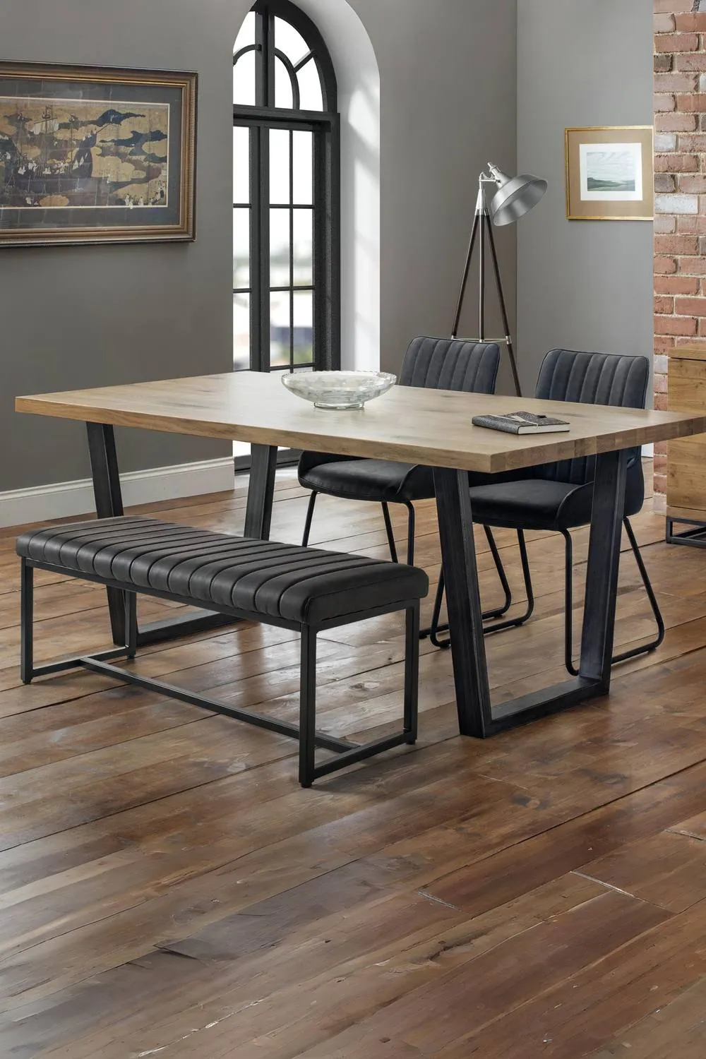 Julian Bowen Soho 2 Seater Upholstered Dining Bench in Black 4
