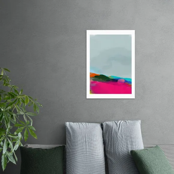 East End Prints Red Poppies Field Abstract III Framed Print 1