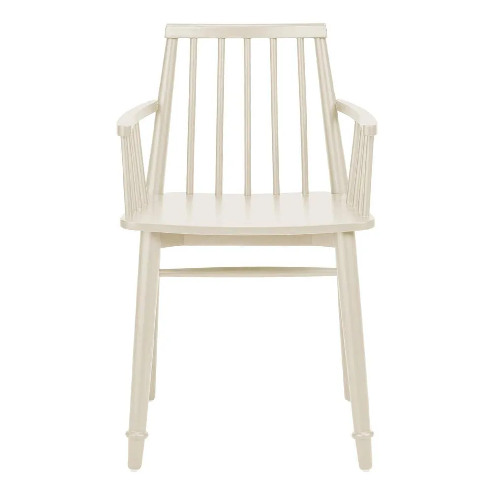 Statement Furniture Queensbury Wooden Dining Armchair with Slatted Back in Cream 3