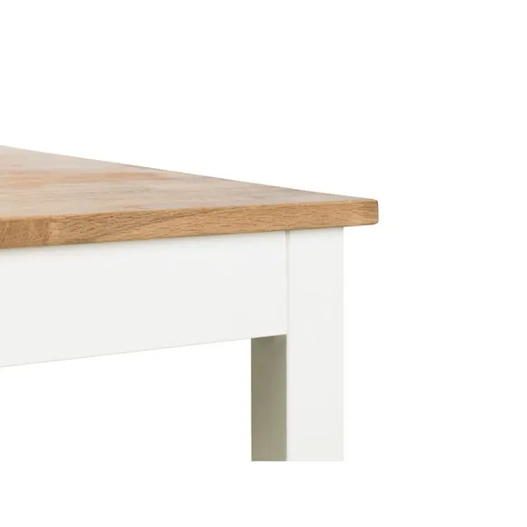 Coxmoor 4 Seater Rectangular Dining Table, Off White Solid Oak 5
