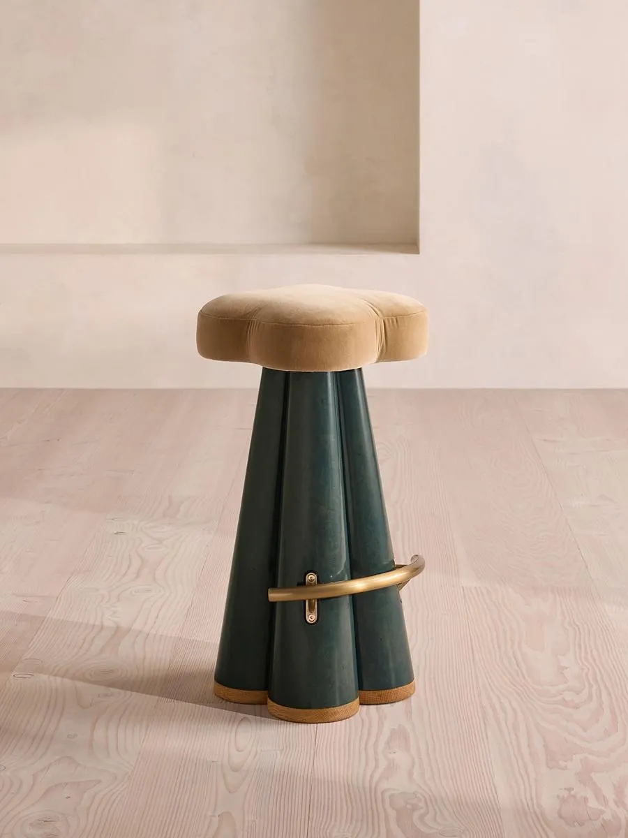 Albany Barstool, Velvet, Camel