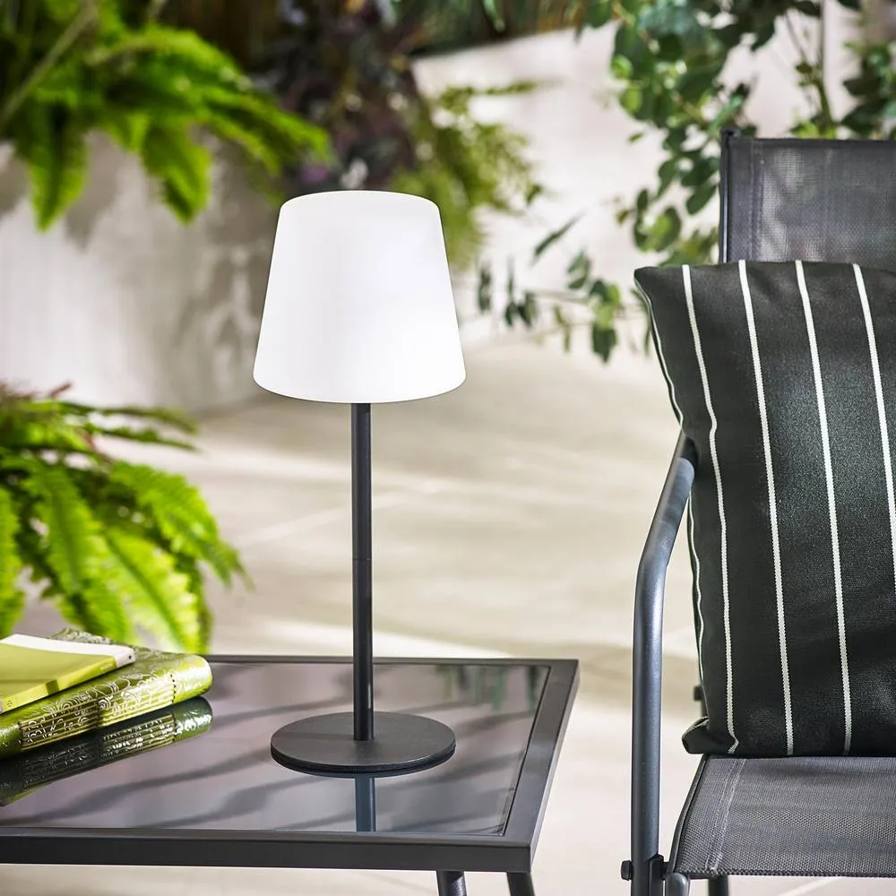 FurnitureboxUK Helia Cream & Black Outdoor Table Light