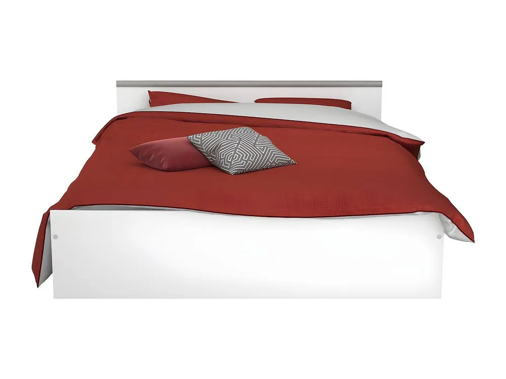 Vente-unique Bed With Storage 140 X 190 Cm - 2 Drawers & 1 Open Compartment in White 2
