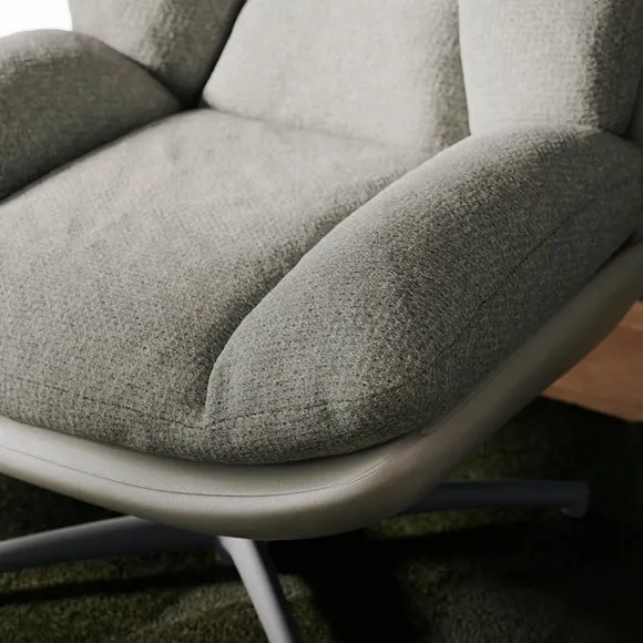 Oren Chenille Swivel Chair and Footstool 3