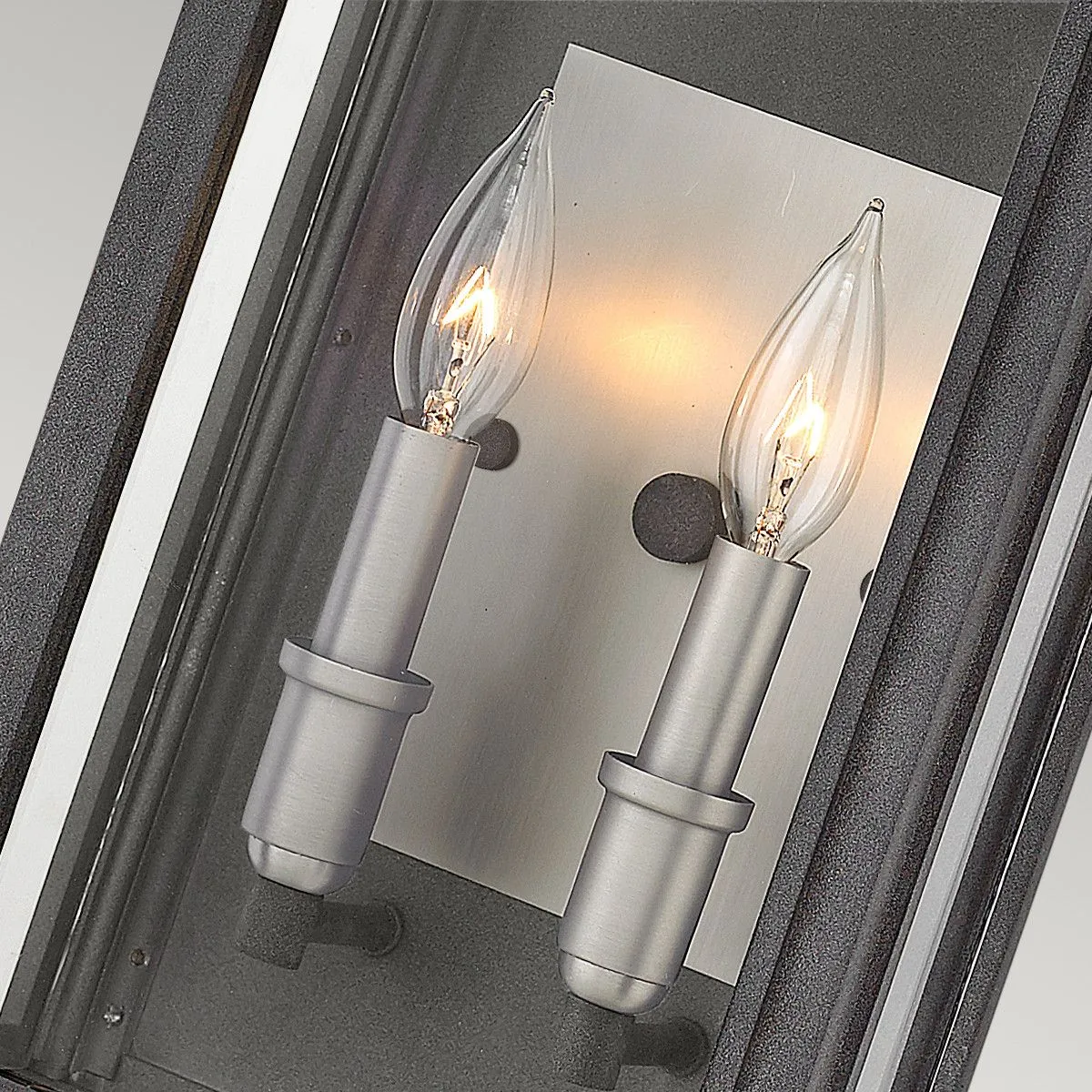 Netlighting Hinkley Sutcliffe Outdoor 2 Light Wall Lantern Aged Zinc IP44 in Grey 2