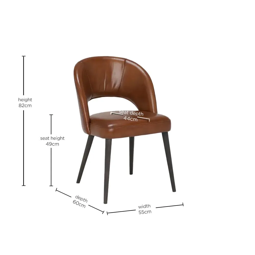 Pure Furniture Beck Dining Chair, Brown Leather | Barker & Stonehouse 5
