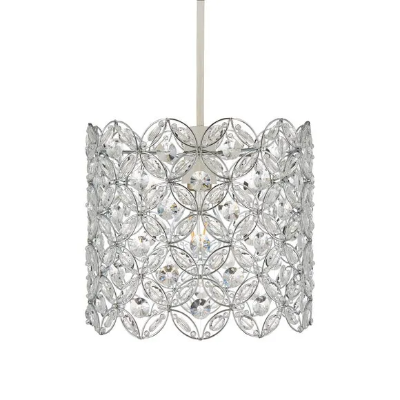 Arden Floral Chrome Easy Fit Pendant Shade 4
