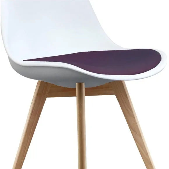 Fusion Living Soho White Plastic Dining Chair with Squared Legs 6