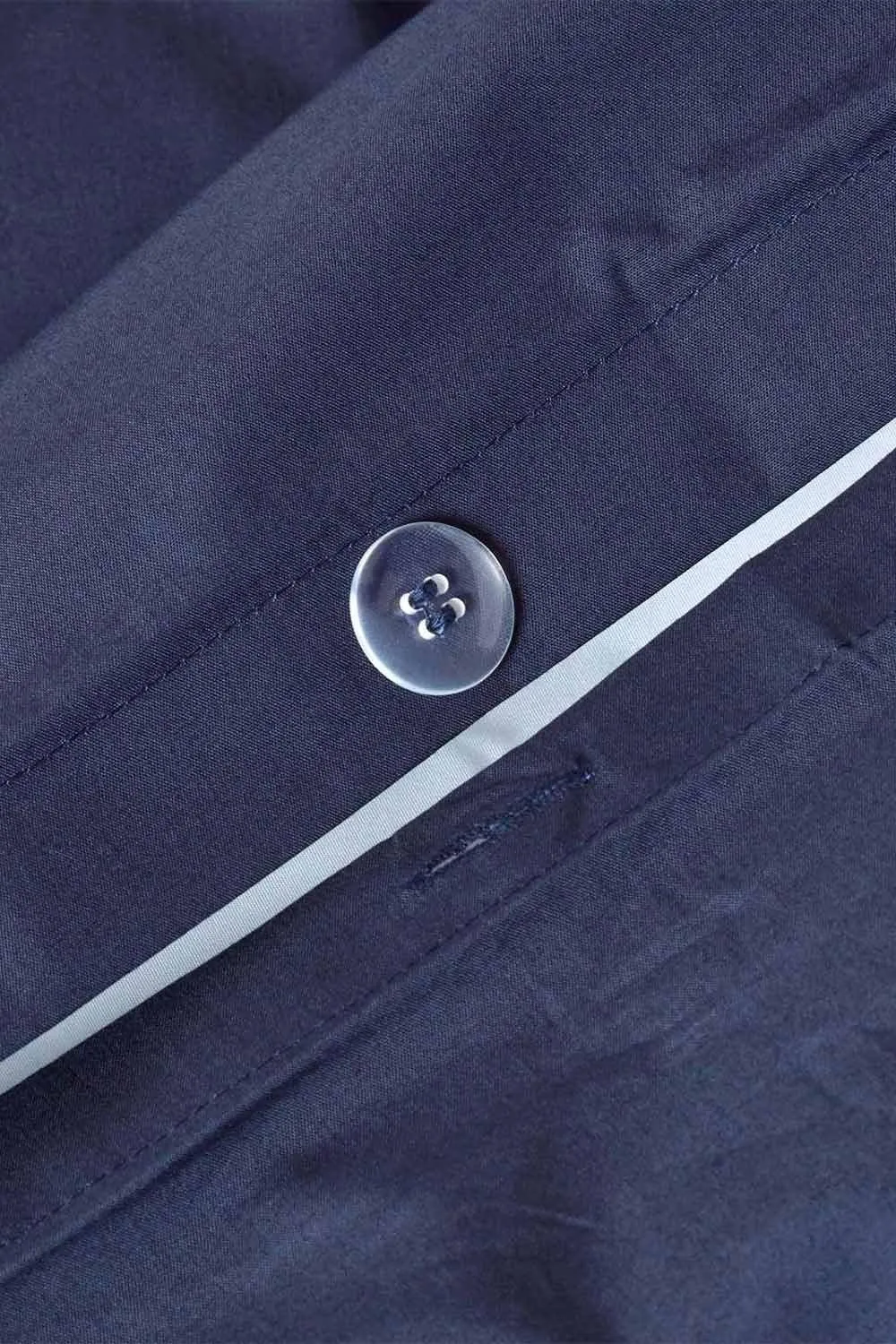 Homescapes Cotton Cot Bed Duvet Cover Set 200 Thread Count in Navy 4