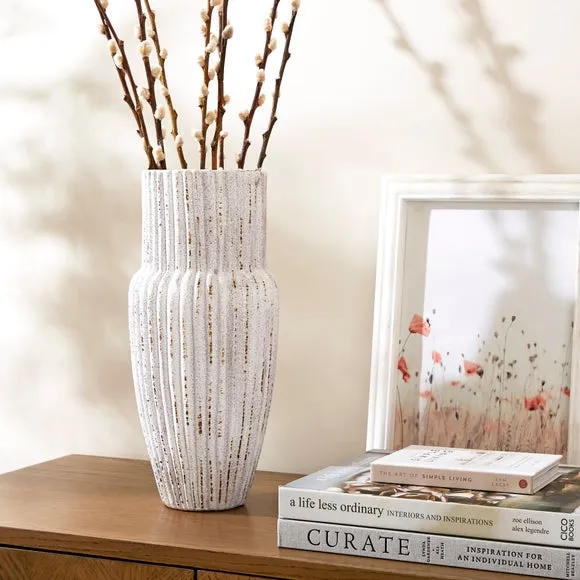 Ribbed Stone Vase 1