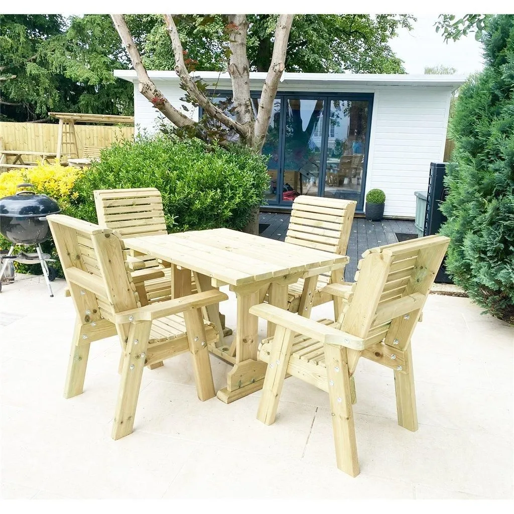 Marlborough Heavy Duty Table & Chair Set (4 Seater) in Natural 4