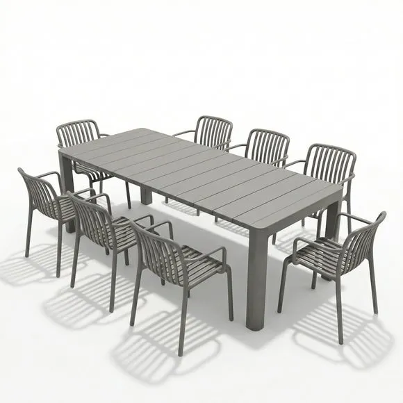 Modura Henrik Rectangular Dining Table with 8 Alma Armchairs 2