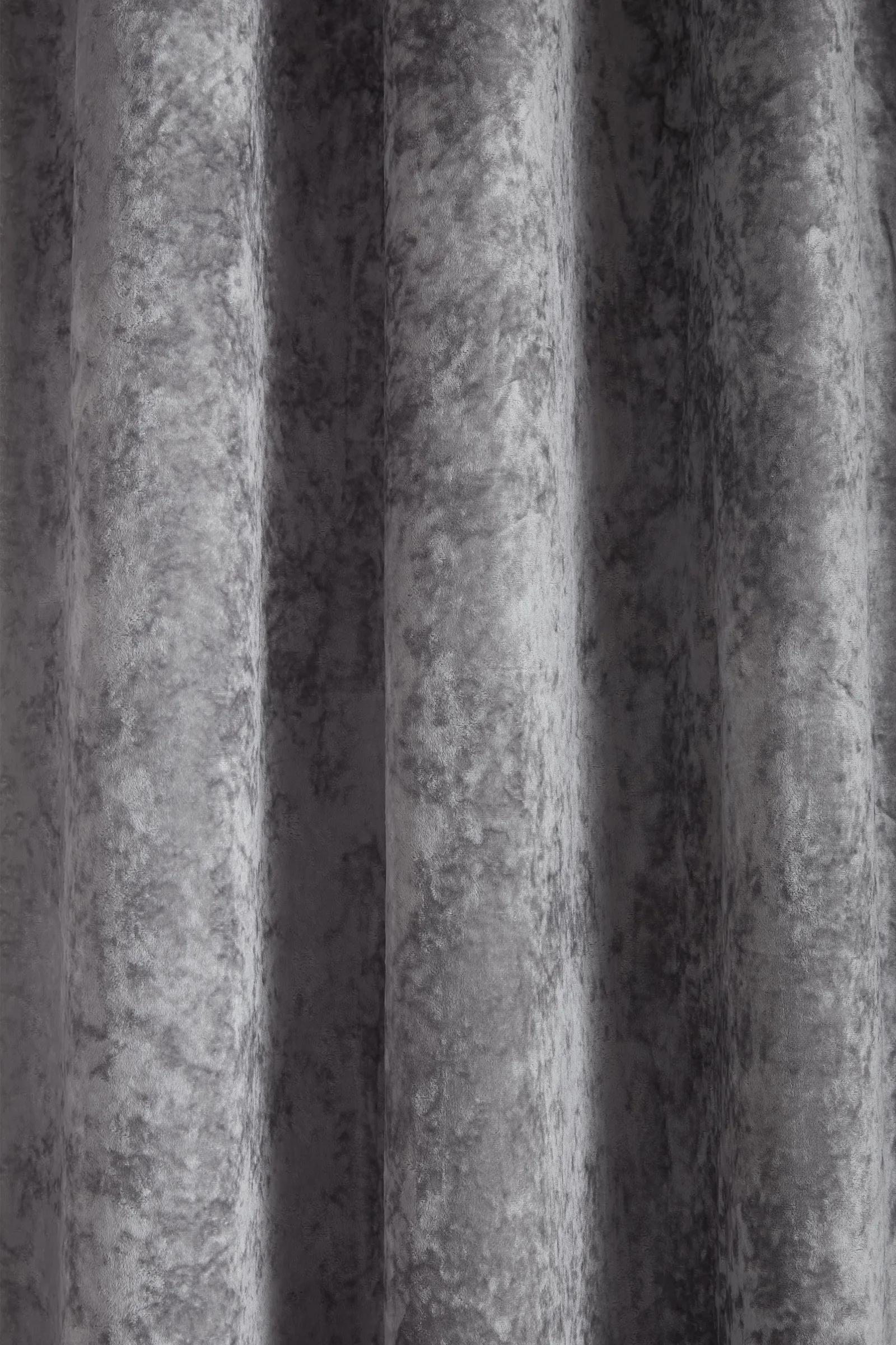 Catherine Lansfield 'Crushed Velvet' Lined Eyelet Curtains in Silver 3
