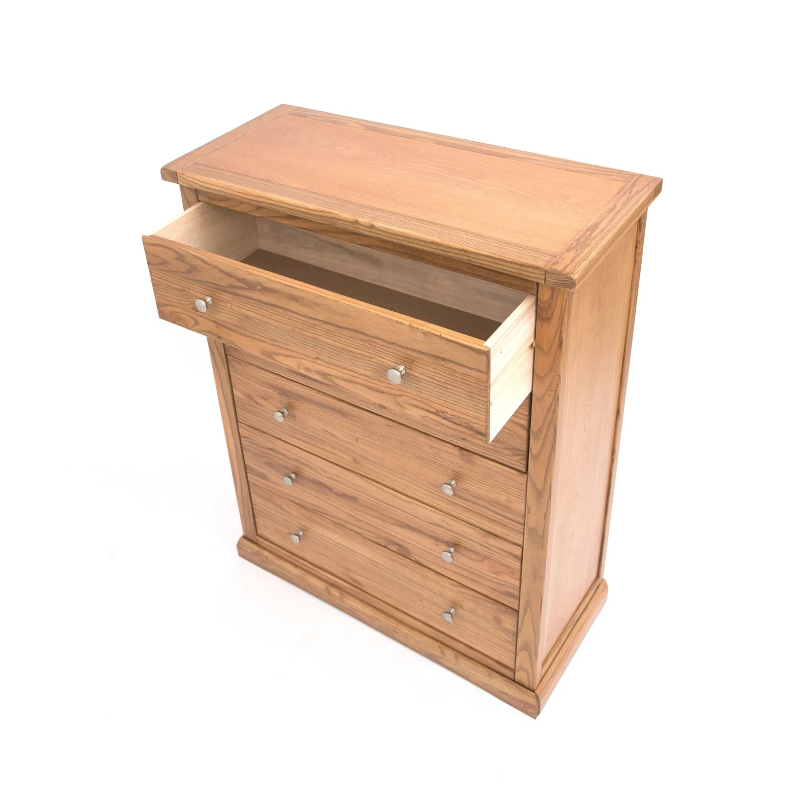 Cabinet Bits Salerno 5 Drawer Chest of Drawers Chrome Knob in Natural 4