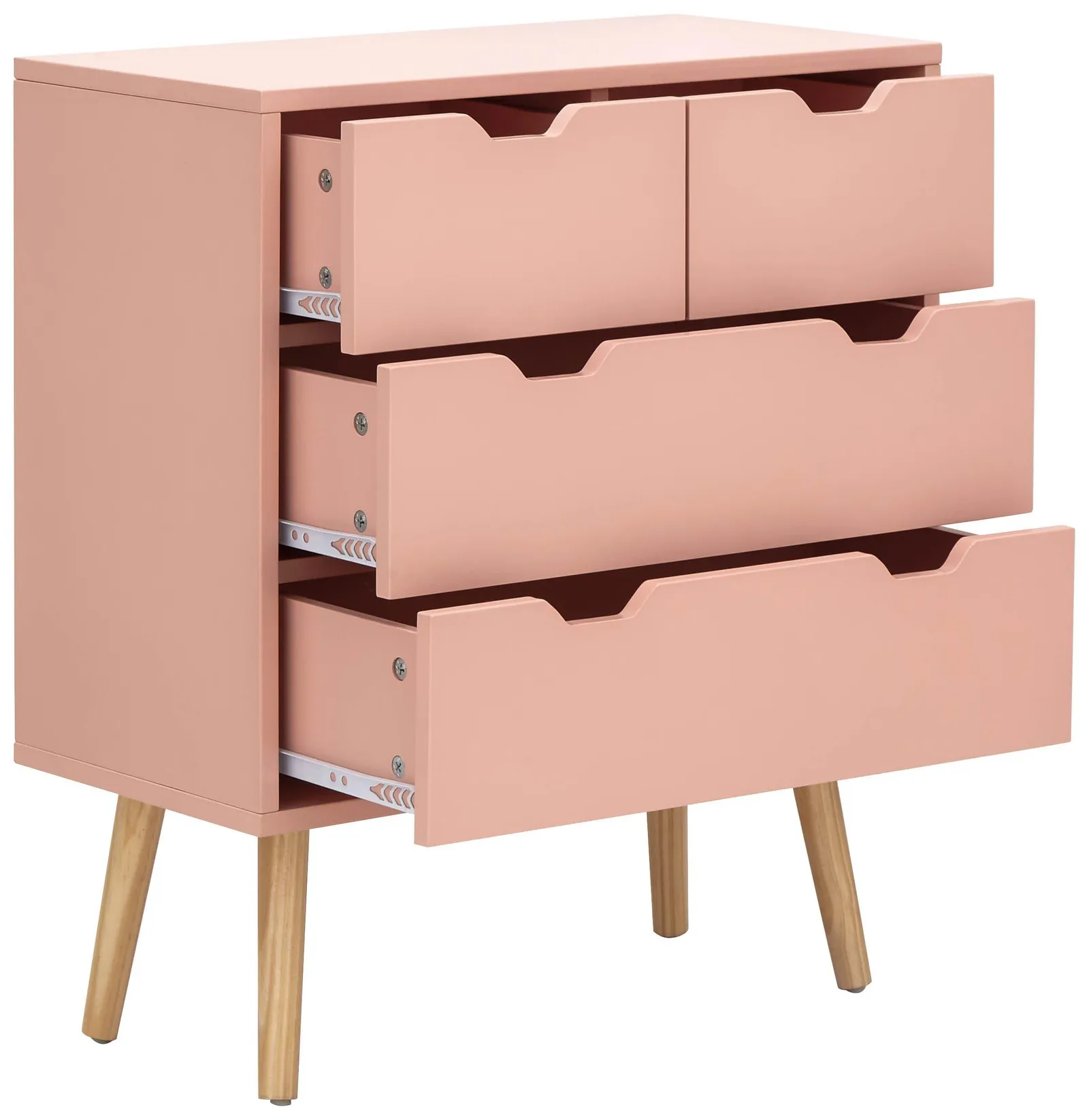 GFW Nyborg 2+2 Drawer Chest in Pink 3