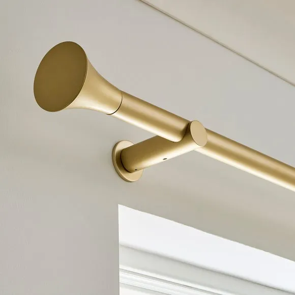 Flush Trumpet Fixed Metal Curtain Pole with Rings 1