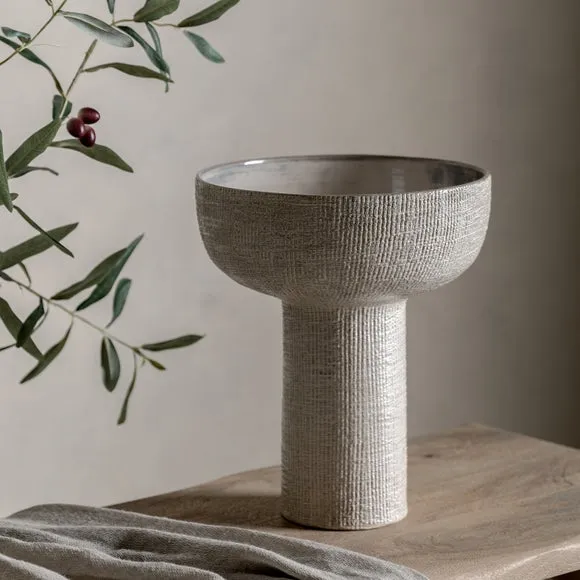 Nyla Bowl Shaped Stoneware Vase, Medium