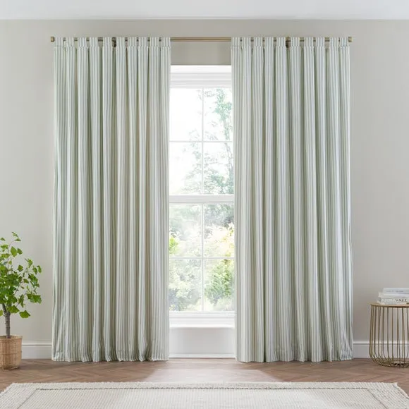 Dawson Stripe 100% Cotton Tab Top Curtains 2