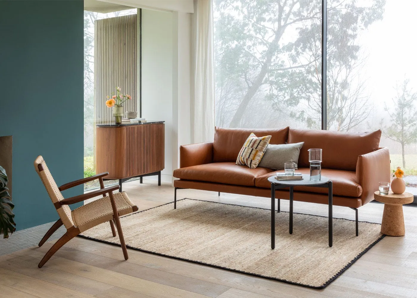Heal's Matera 2 Seater Sofa Nobilis Velvet Rust Black Feet 3