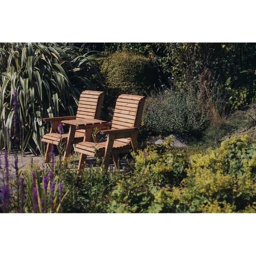 Churnet Valley Garden Furniture Ltd Valley Love Seat Square - Timber - Flat Pack - Partially Assembled in Brown 2