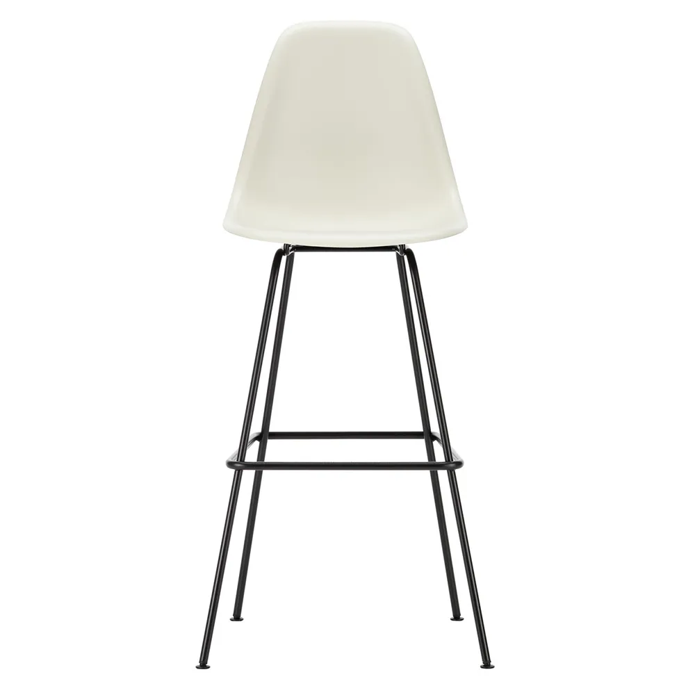 Vitra Eames Plastic Stool RE High Pebble Basic Dark Powdered Legs 1