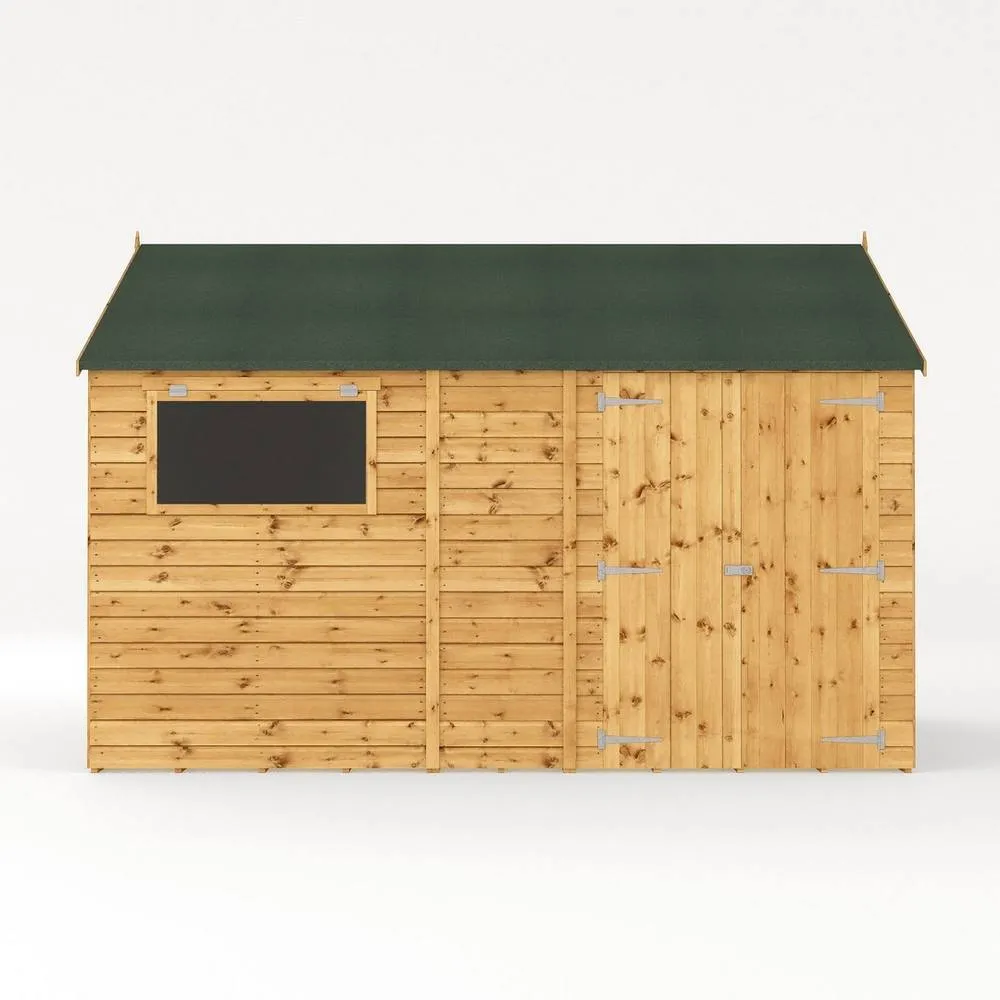 Mercia 12 x 10 Feet Premium Shiplap Reverse Apex Workshop in Light Brown 3