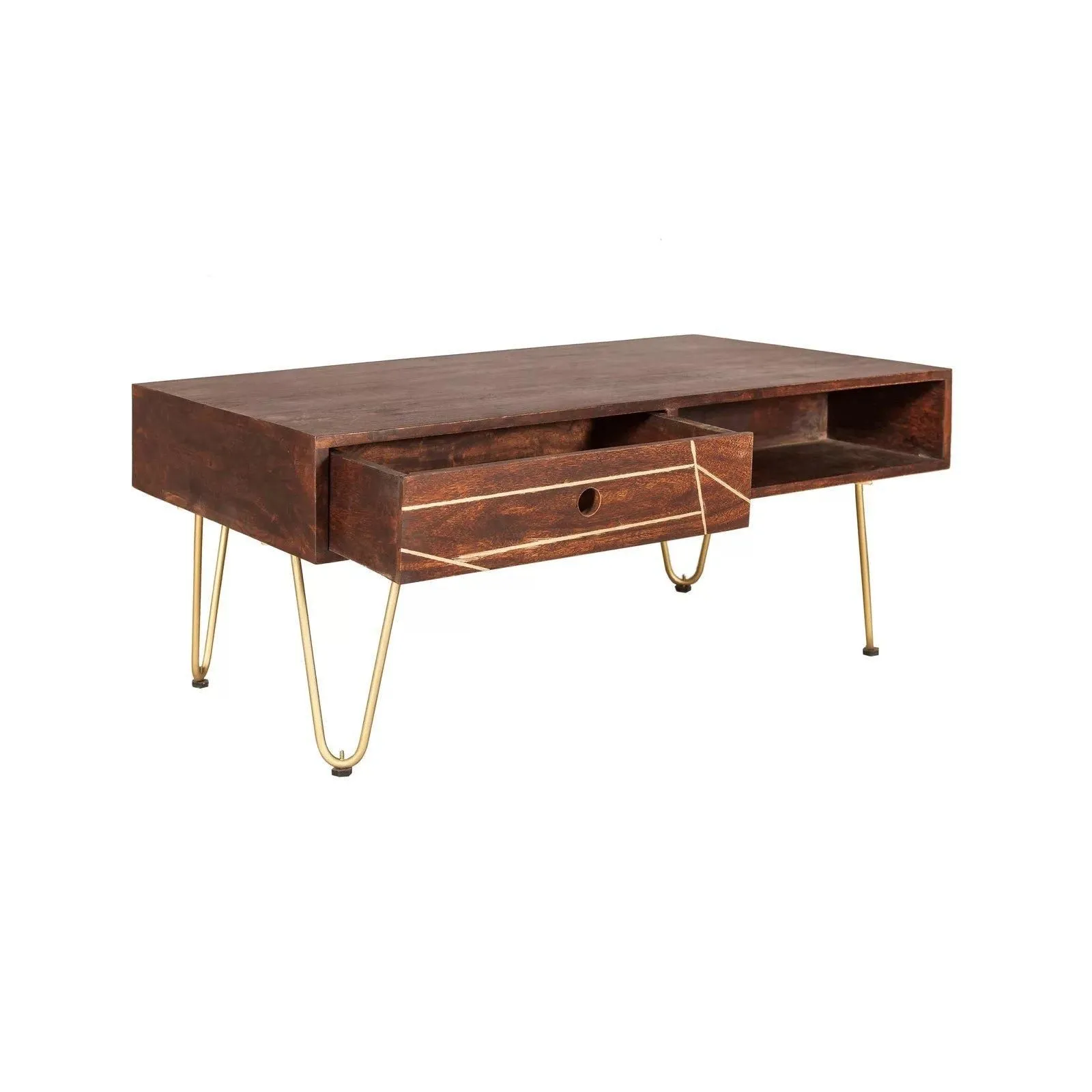 IH Design Rectangular Coffee Table Deiondre Dark Mango in Brown 6