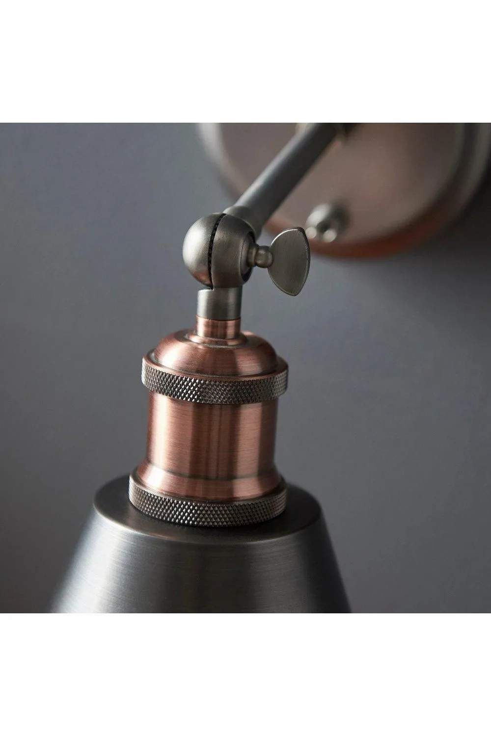 Netlighting Hal Metal Wall Lamp Aged Pewter Aged Copper Plate in Grey 6
