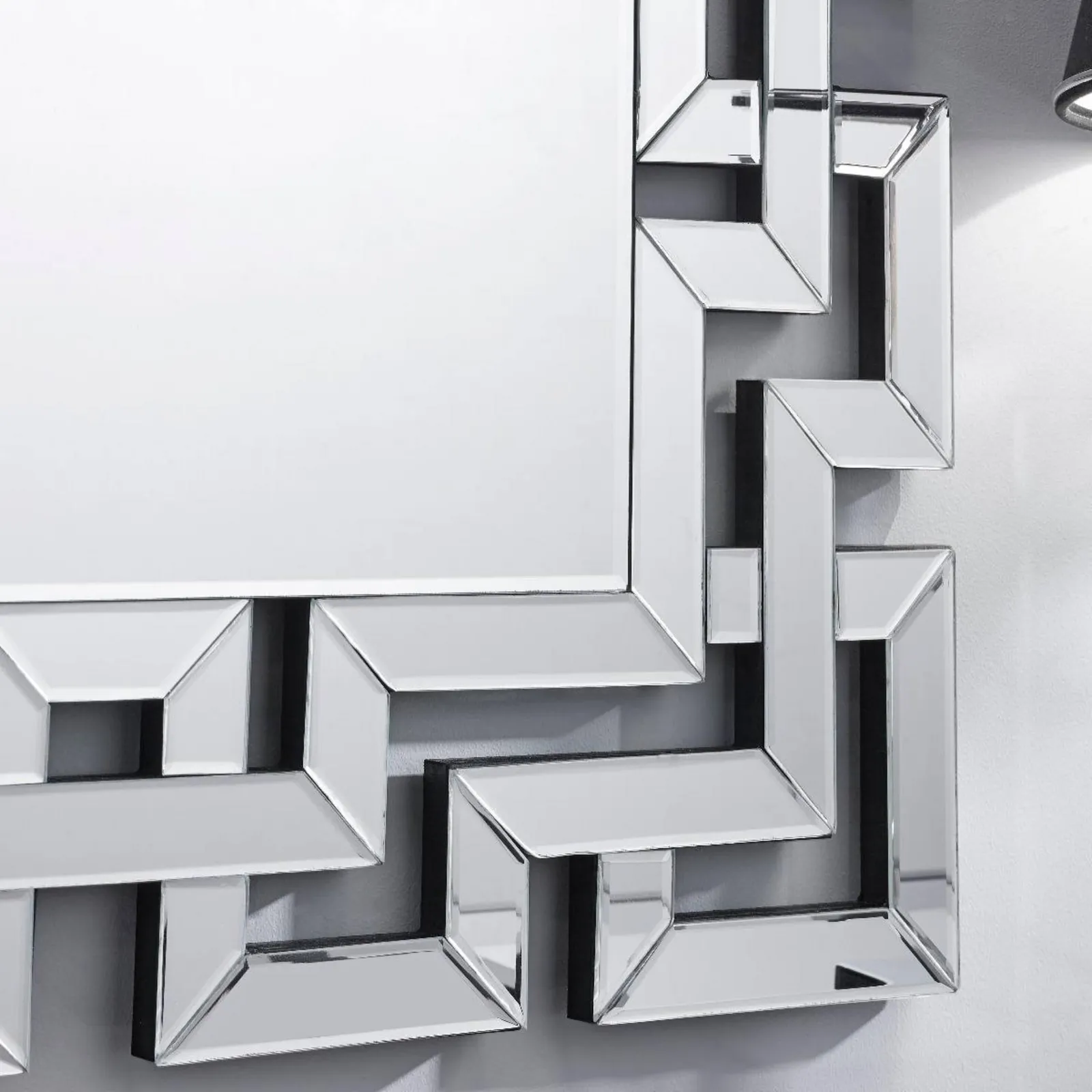 FurnitureboxUK Venetian Large 100cm x 66cm Silver Patterned Mirrored Frame Rectangular Hallway Bedroom Living Room Wall Mirror 2