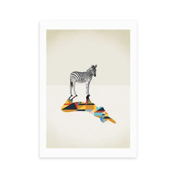 East End Prints Zebra Walking Shadows Print