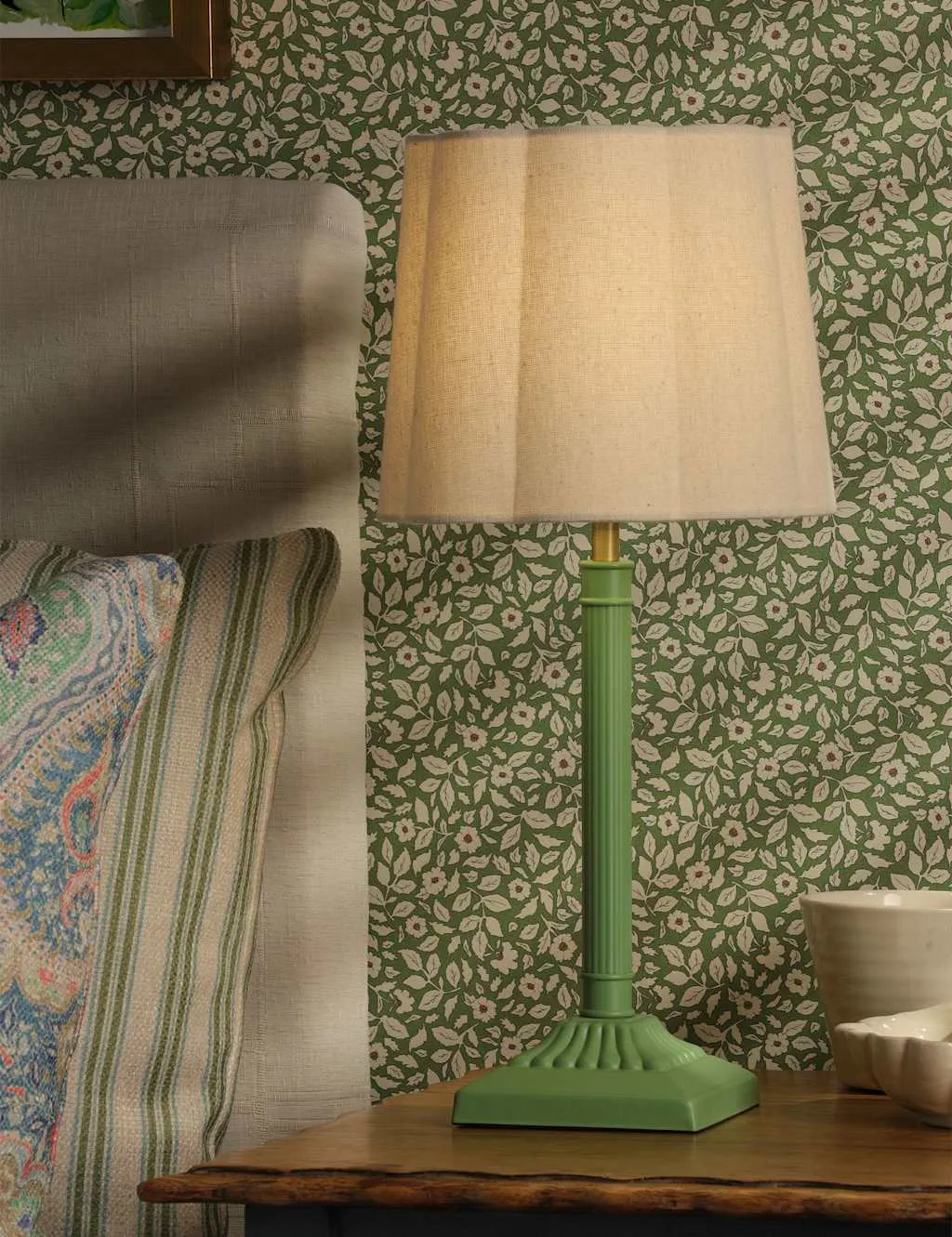 Joules Home Lighting Buscot Metal Scallop Shade Table Lamp Green