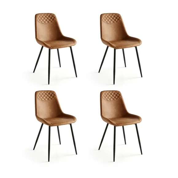 Walden Set of 4 Dining Chairs, Faux Leather 4