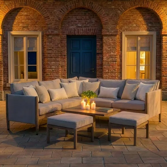 Maze Burford Small Corner Garden Dining Set with Rising Table 4