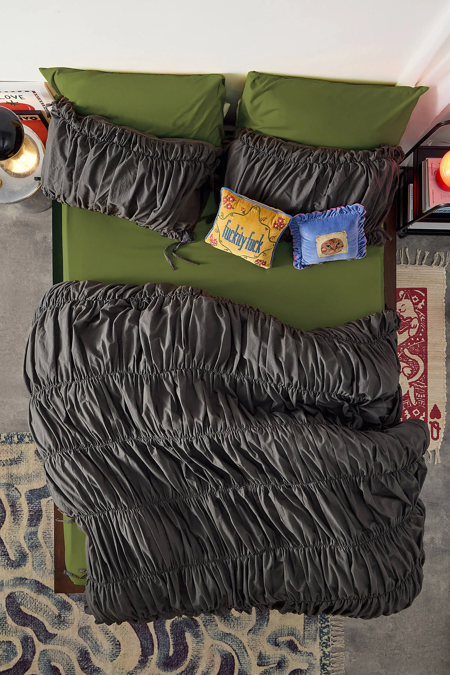 Cinched Duvet Set - Dark Grey 1