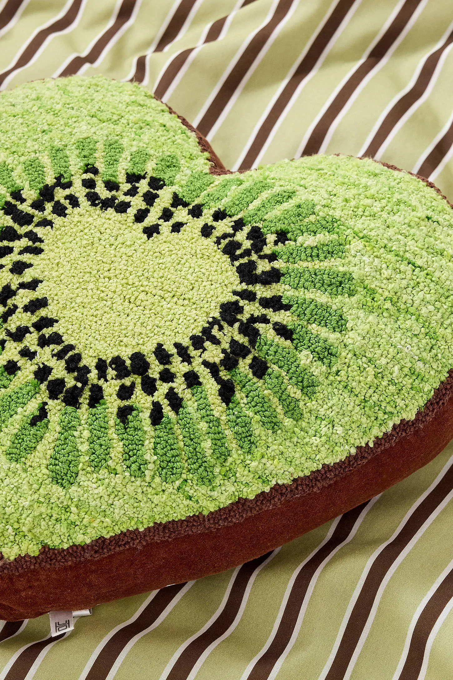 Kiwi Heart Cushion - Green 2