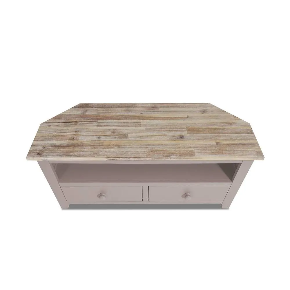 Statement Furniture Florence Corner TV Unit With 2 Drawers & Shelf in Taupe 4