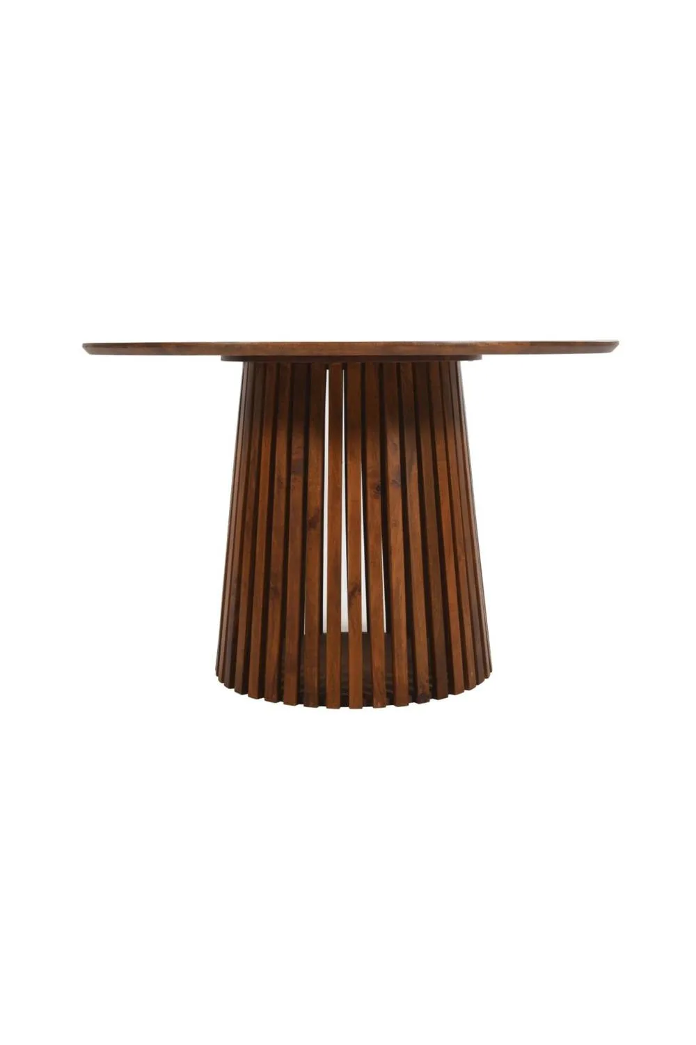 IH Design Tackley Mango Wood Round Dining Table with Flared Base in Brown 3