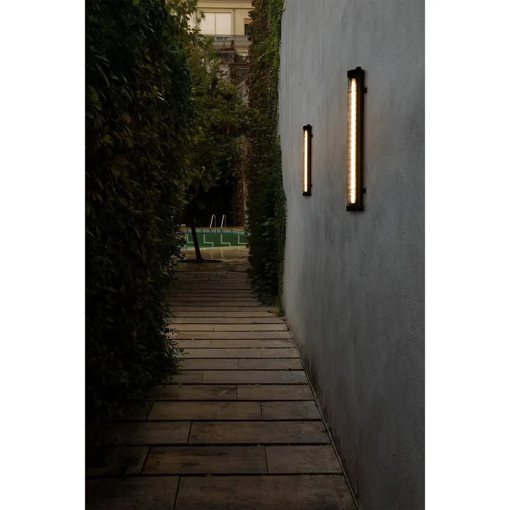 Netlighting Scuba 60cm Outdoor Flush Wall Lamp Black 2700K IP65 2
