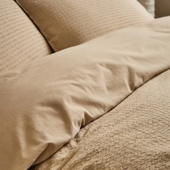 Seersucker Woven 100% Cotton Duvet Cover & Pillowcase Set 2