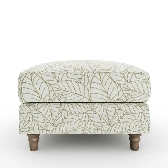 Flori Woven Leaf Fabric Footstool 6