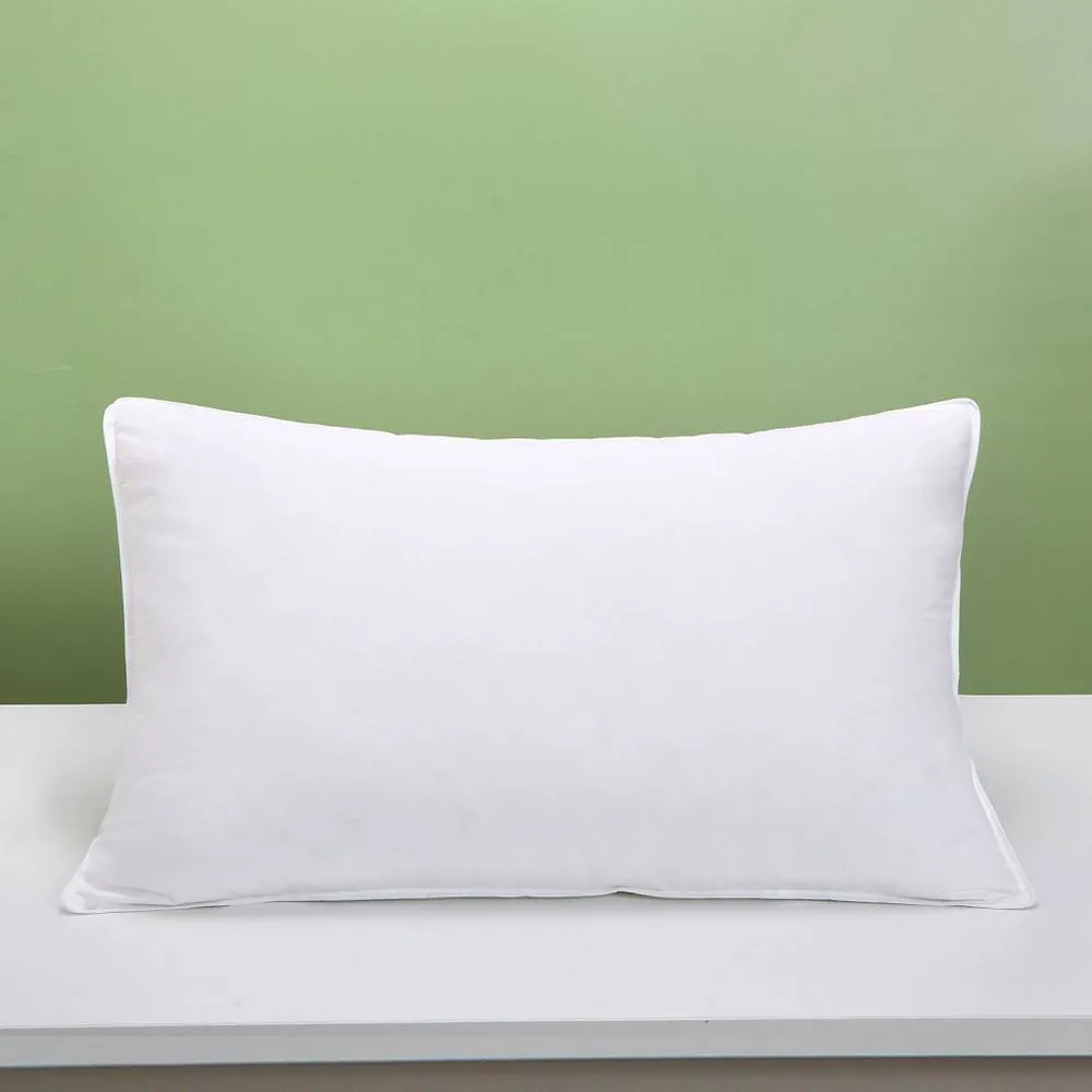 Homes-Linen Duck Feather & Down Pillows Pack of 2 Cotton Cover Soft Support in White