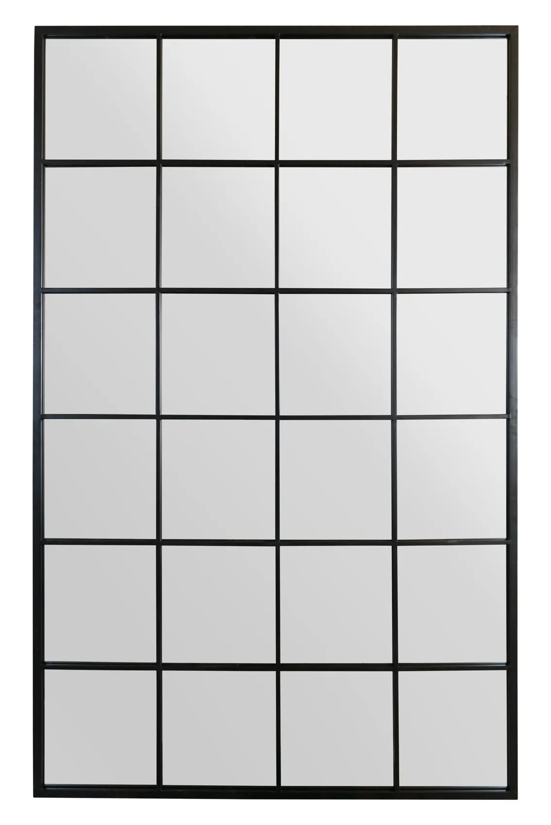 MirrorOutlet The Fenestra Black Window Leaner / Wall Mirror 69" X 43" 174CM X 110CM 2