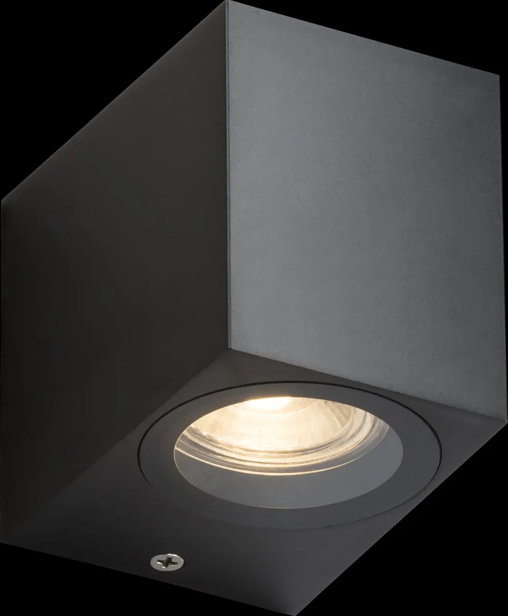 Netlighting Knightsbridge ALANA 230V IP65 GU10 Polycarbonate Single Wall light Black ALS1BK